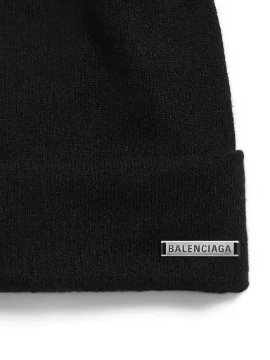 Balenciaga Women's Knitted Beanie in Cashmere - Black - Size Medium | Thumbnail 3