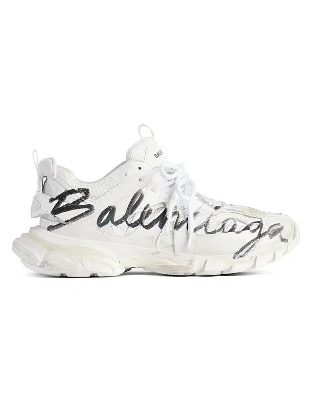 Balenciaga Women's Track Signature Sneakers - White Black