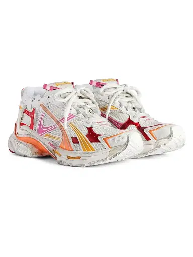 Balenciaga Men's Runner Gradient Sneakers - White Orange Pink - Size 13 | Thumbnail 2