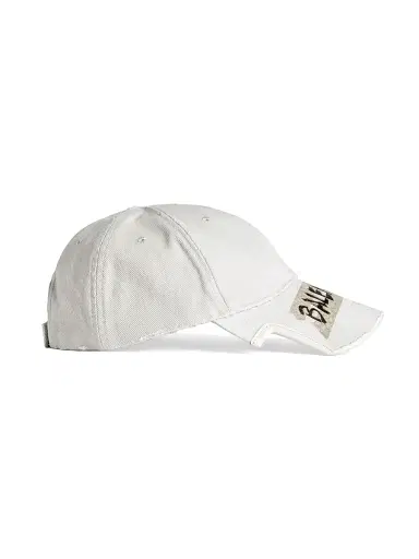 Balenciaga Men's Masking Tape Cap - Dirty White - Size Medium | Thumbnail 3 Balenciaga Men's Masking Tape Cap - Dirty White - Size Medium | Thumbnail 3
