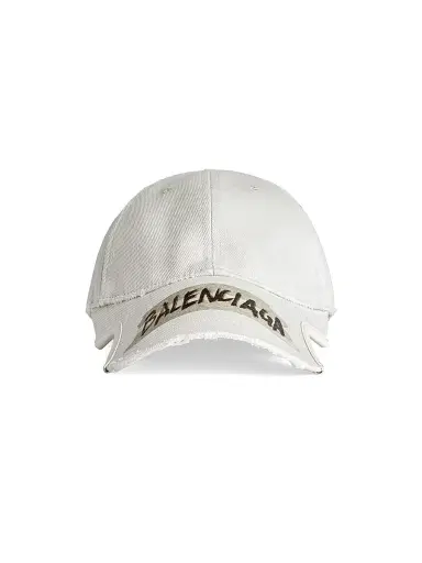 Balenciaga Men's Masking Tape Cap - Dirty White - Size Medium | Thumbnail 1 Balenciaga Men's Masking Tape Cap - Dirty White - Size Medium | Thumbnail 1
