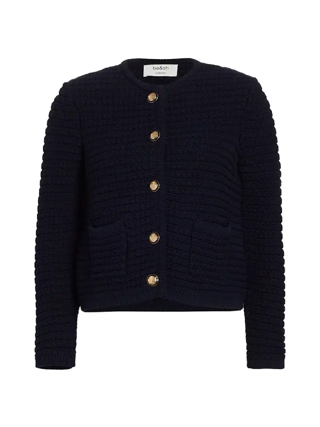 ba & sh Women's Gaspard Cotton-Blend Cardigan - Marine