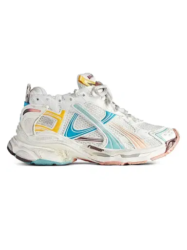 Balenciaga Women's Runner Sneakers - White Yellow Blue | Thumbnail 1 Balenciaga Women's Runner Sneakers - White Yellow Blue | Thumbnail 1