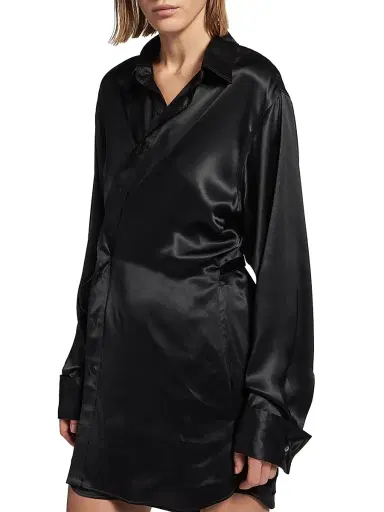 Balenciaga Women's Wrap Dress - Black | Thumbnail 3