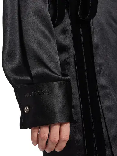 Balenciaga Women's Wrap Dress - Black | Thumbnail 6