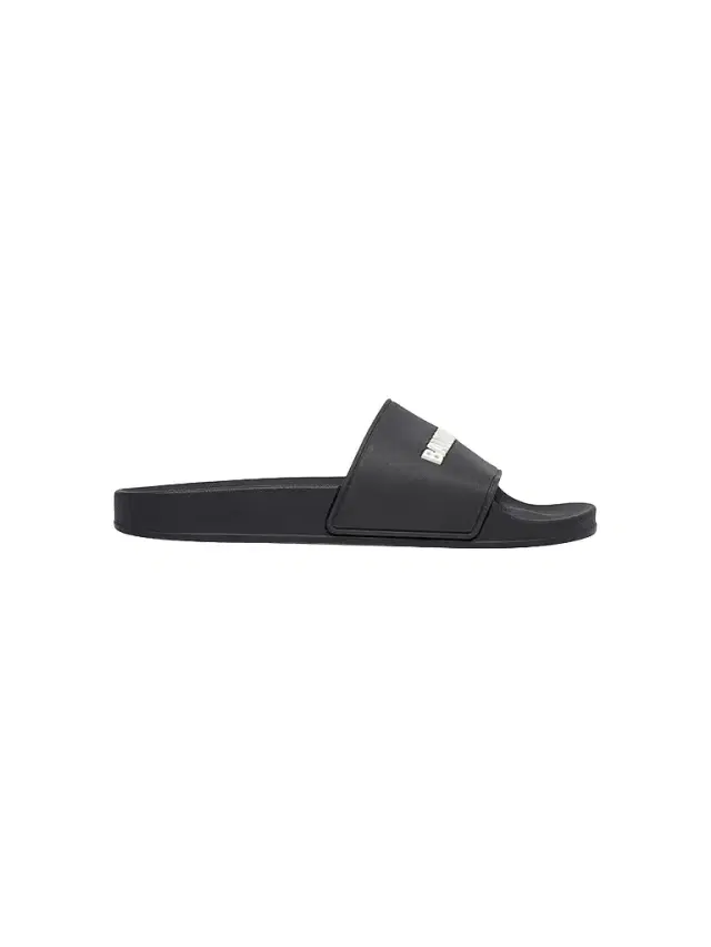 Balenciaga Women's Pool Slide Sandals - Black White