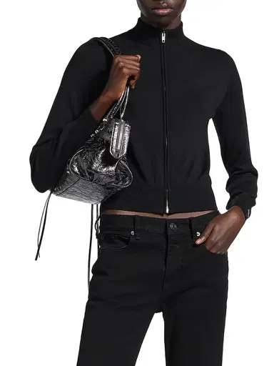 Balenciaga Women's Zip-Up Sweater - Black | Thumbnail 3