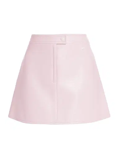 Courrèges Women's Reedition Vinyl A-Line Miniskirt - Pale Pink | Thumbnail 1 Courrèges Women's Reedition Vinyl A-Line Miniskirt - Pale Pink | Thumbnail 1