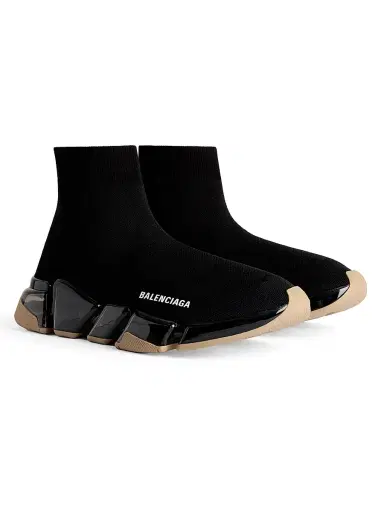 Balenciaga Men's Speed 2.0 Full Clear Sole Knit Sneakers | Thumbnail 2