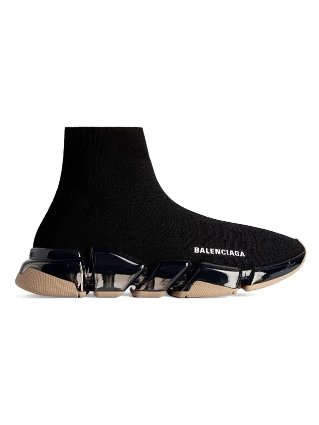 Men's Speed 2.0 Full Clear Sole Knit Sneakers - Black Beige