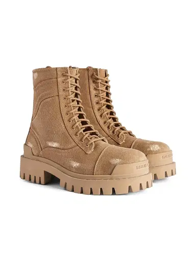 Balenciaga Men's Combat Strike Boots - Light Brown - Size 11 | Thumbnail 2