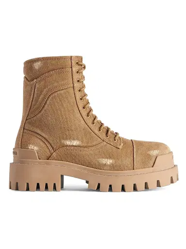 Balenciaga Men's Combat Strike Boots - Light Brown - Size 11 | Thumbnail 1