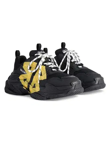 Balenciaga Men's Triple S Tape Type Sneakers - Black - Size 14 | Thumbnail 2 Balenciaga Men's Triple S Tape Type Sneakers - Black - Size 14 | Thumbnail 2