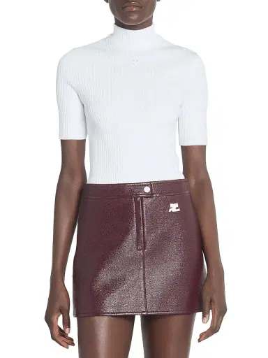 Courrèges Women's Reedition Rib-Knit Blouse - Heritage White | Thumbnail 3