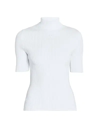 Courrèges Women's Reedition Rib-Knit Blouse - Heritage White | Thumbnail 1