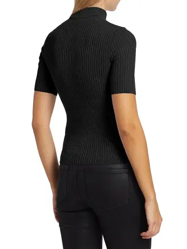 Courreges Women's Reedition Rib-Knit Blouse - Black | Thumbnail 5 Courreges Women's Reedition Rib-Knit Blouse - Black | Thumbnail 5