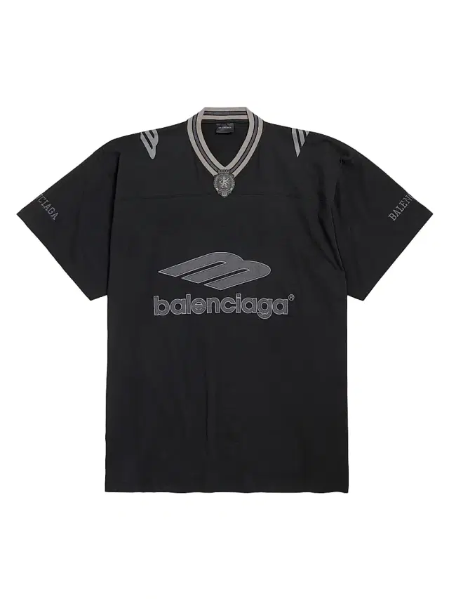 Men's 3B Football V-Neck Oversized T-Shirt - Black Anthracite