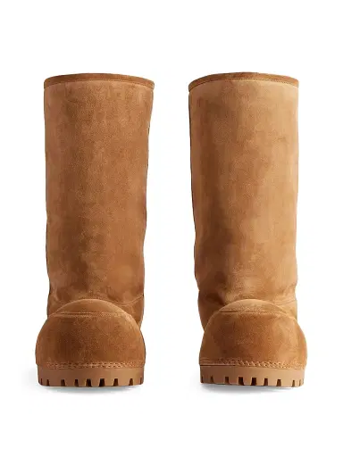 Balenciaga Men's Alaska Faux Fur High Boots - Brown - Size 12 | Thumbnail 4