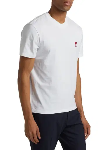 AMI PARIS Men's Ami De Coeur Rouge T-Shirt - Blanc - Size XXL | Thumbnail 4 AMI PARIS Men's Ami De Coeur Rouge T-Shirt - Blanc - Size XXL | Thumbnail 4