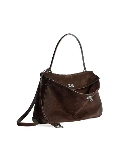 Balenciaga Women's Rodeo Medium Suede Top Handle Bag - Light Espresso | Thumbnail 4