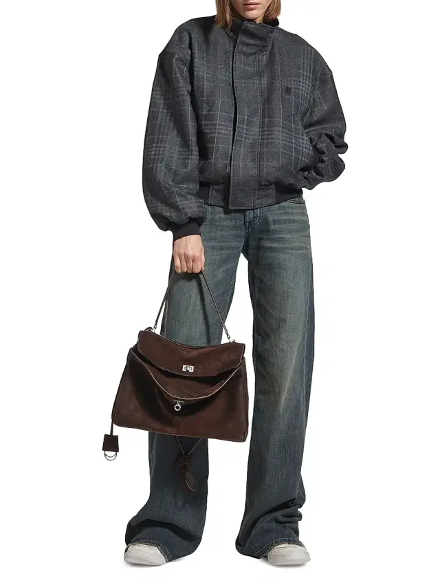 Balenciaga Women's Rodeo  Suede Top Handle Bag - Light Espresso