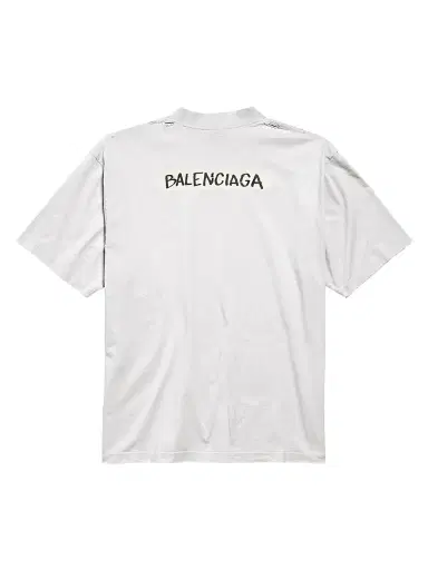 Balenciaga Men's Masking Tape Medium Fit T-Shirt - Dirty White - Size XXL | Thumbnail 2