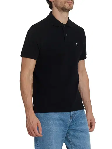 AMI PARIS Men's ADC Logo Polo Shirt - Noir Blanc Creme - Size XXL | Thumbnail 4 AMI PARIS Men's ADC Logo Polo Shirt - Noir Blanc Creme - Size XXL | Thumbnail 4