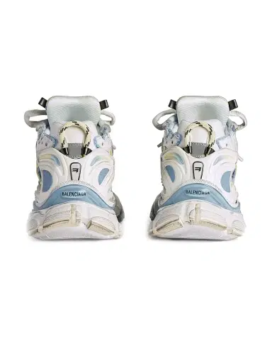 Balenciaga Women's Runner Sneakers - Blue Yellow White | Thumbnail 4