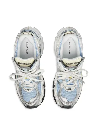 Balenciaga Women's Runner Sneakers - Blue Yellow White | Thumbnail 5