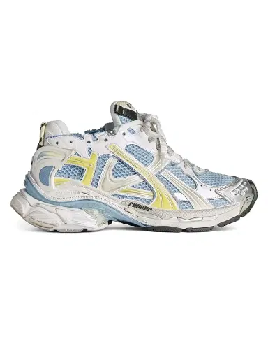 Balenciaga Women's Runner Sneakers - Blue Yellow White | Thumbnail 1