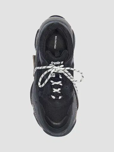 Balenciaga Women's Triple S Sneaker Clear Sole - Black - Size 12 | Thumbnail 5 Balenciaga Women's Triple S Sneaker Clear Sole - Black - Size 12 | Thumbnail 5