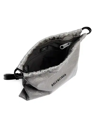 Balenciaga Men's Shopper Dust Medium Crossbody Bag - Grey | Thumbnail 4 Balenciaga Men's Shopper Dust Medium Crossbody Bag - Grey | Thumbnail 4