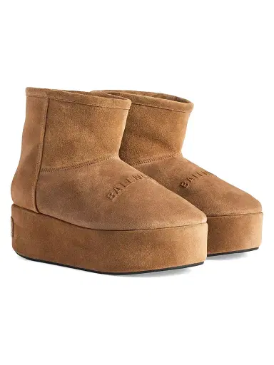 Balenciaga Women's Alaska Platform Booties - Brown White - Size 10 | Thumbnail 2