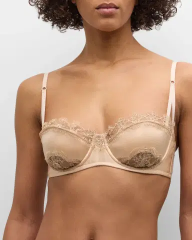 Kiki De Montparnasse Sensuel Lace-Trim Underwire Balconette Bra | Thumbnail 3