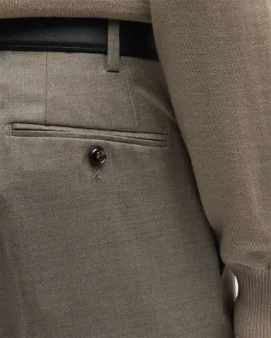 Giorgio Armani Men's Stone Wool Trousers | Thumbnail 5