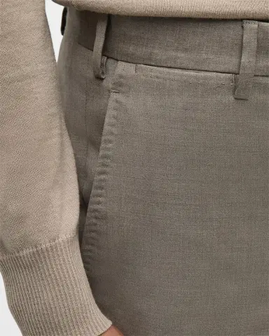 Giorgio Armani Men's Stone Wool Trousers | Thumbnail 7
