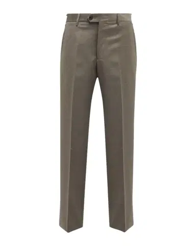 Giorgio Armani Men's Stone Wool Trousers | Thumbnail 1
