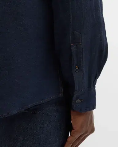 Rodd & Gunn Men's Kingswell Indigo Linen Casual Button-Down Shirt | Thumbnail 5 Rodd & Gunn Men's Kingswell Indigo Linen Casual Button-Down Shirt | Thumbnail 5