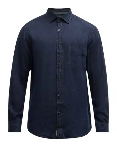 Rodd & Gunn Men's Kingswell Indigo Linen Casual Button-Down Shirt | Thumbnail 1 Rodd & Gunn Men's Kingswell Indigo Linen Casual Button-Down Shirt | Thumbnail 1