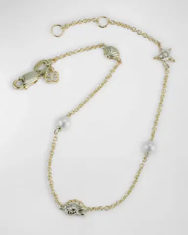Sydney Evan 14K Gold Shells Chain Bracelet with Diamonds | Thumbnail 3 Sydney Evan 14K Gold Shells Chain Bracelet with Diamonds | Thumbnail 3