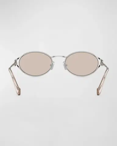 Miu Miu Logo Metal Oval Sunglasses | Thumbnail 4 Miu Miu Logo Metal Oval Sunglasses | Thumbnail 4