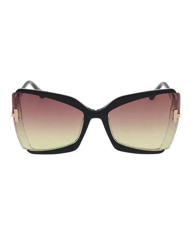 TOM FORD Gia Semi-Rimmed Acetate Butterfly Sunglasses