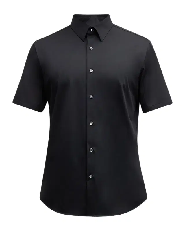 Theory Men 's Irving Short Sleeve Shirt in Structure Knit