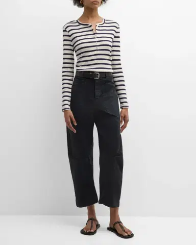 Nili Lotan Shon Mid-Rise Cropped Pants | Thumbnail 3