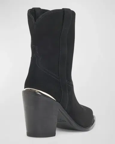 Partlow Leigh Anne Suede Western Ankle Booties | Thumbnail 4