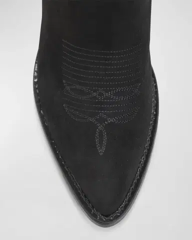 Partlow Leigh Anne Suede Western Ankle Booties | Thumbnail 5