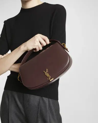 Saint Laurent Voltaire YSL Flap Top-Handle Bag in Leather | Thumbnail 2 Saint Laurent Voltaire YSL Flap Top-Handle Bag in Leather | Thumbnail 2