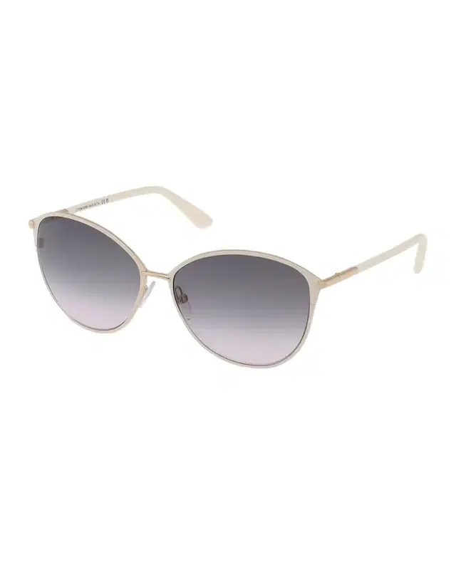TOM FORD Penelope Gradient Acetate & Metal Round Sunglasses