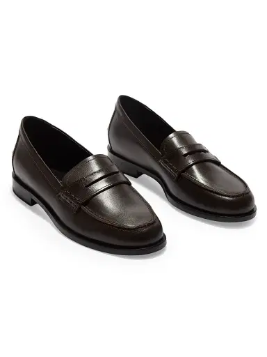 aeyde Women's 25MM Leather Penny Loafers - Moka - Size 8.5 | Thumbnail 2