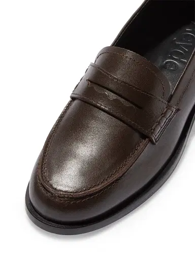 aeyde Women's 25MM Leather Penny Loafers - Moka - Size 8.5 | Thumbnail 4